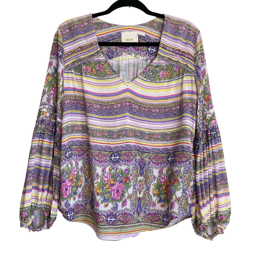 Anthropologie Maeve Ceresco top blouse peasant floral boho S
